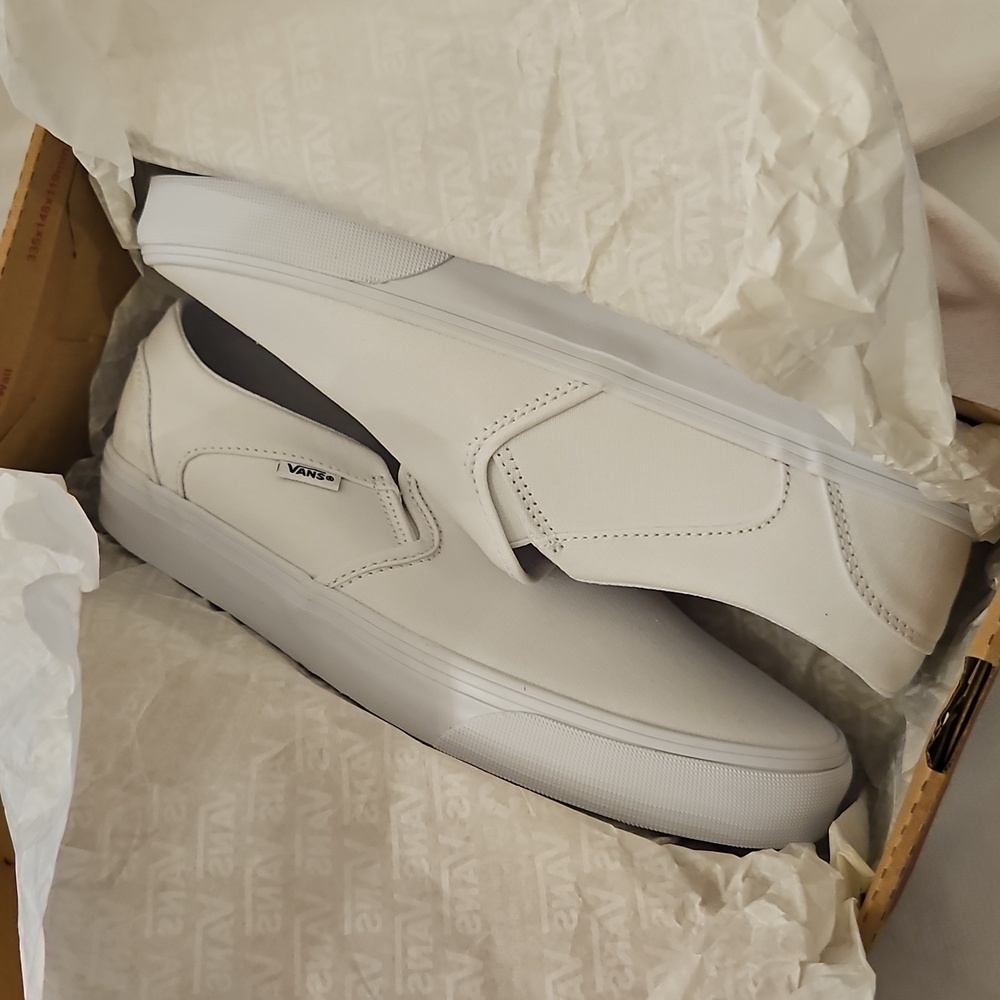 Vans Women's Classic White Slip-On Loafers